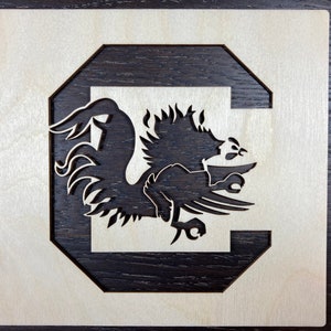 South Carolina fighting gamecock / wood stencil / laser cut | Etsy