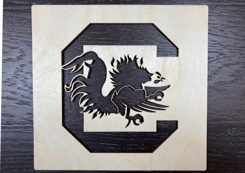 South Carolina fighting gamecock / wood stencil / laser cut | Etsy