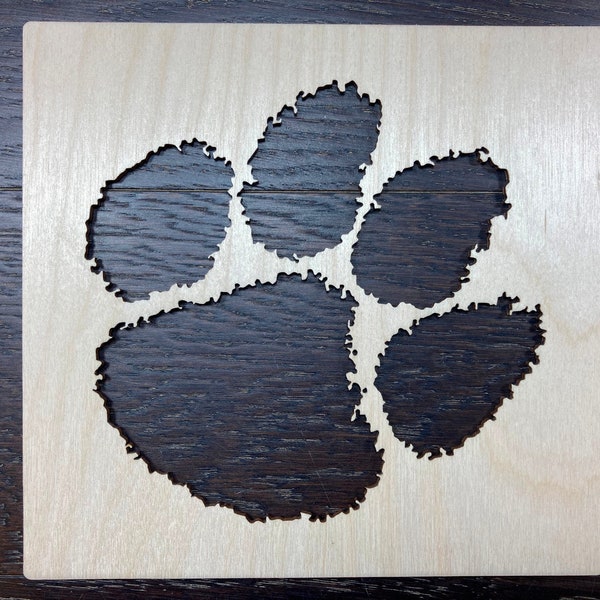 Tiger Paw stencil / wood stencil / Laser cut / 6'' to 14''