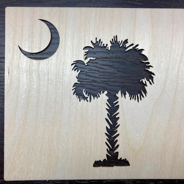 Palmetto Tree and Moon stencil / wood stencil / Laser cut / 6'' to 14''