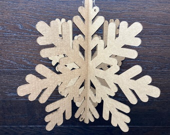 15'' wide Cardboard snowflake /14'' tall / 4 branches