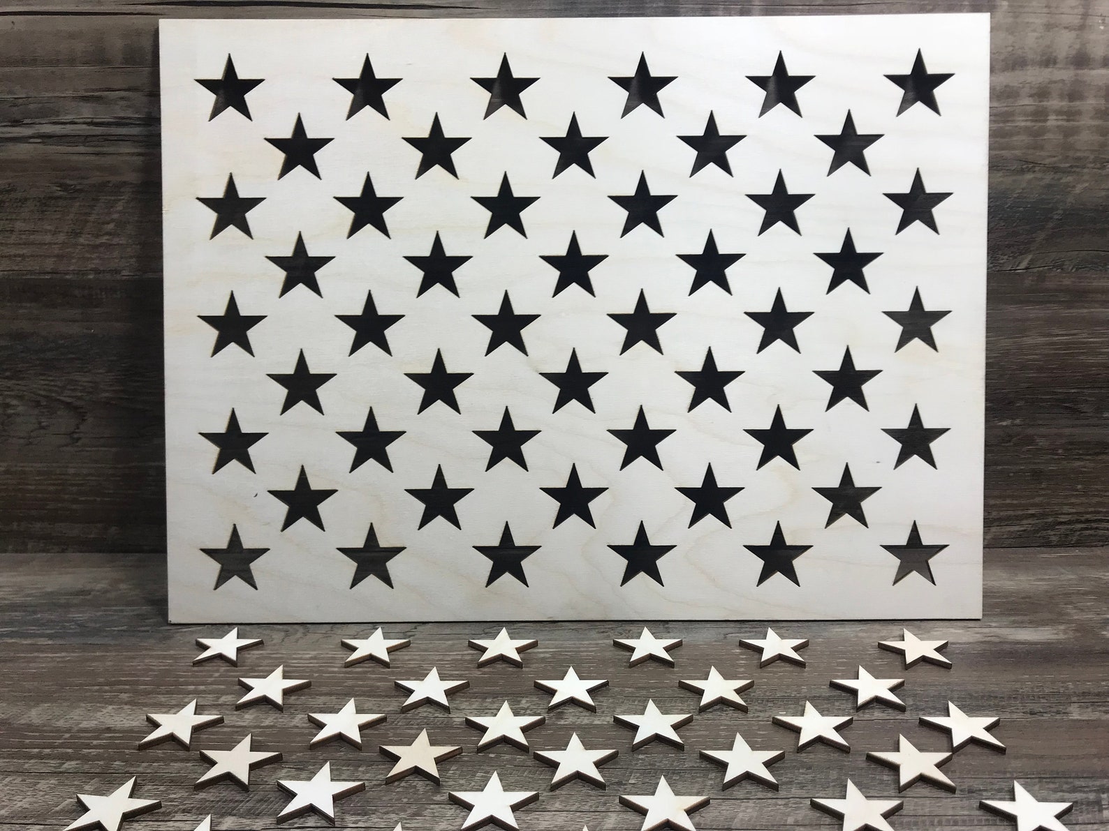 USA Flag / 50 Star's Stencil / Wooden Stencil / Union Etsy