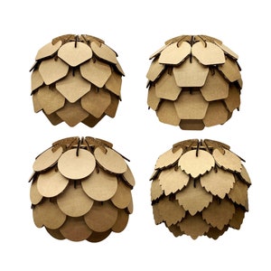 Papp-Kiefernzapfen-Lampen-Puzzle / 9 '' hoch x 11 '' Durchmesser /