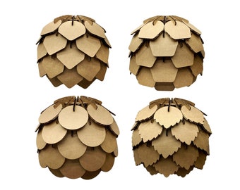 Cardboard pine cone lamp puzzle / 9'' tall x 11'' diameter /