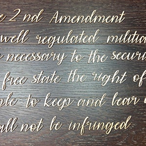 1.25&#39;&#39; 2nd Amendment / plywood / laser cut /