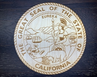 California State Seal  1/4'' Birch plywood / Laser engraved / 10'' - 14'' tall