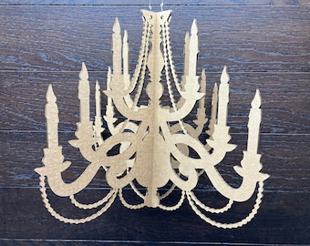 Cardboard Chandelier model 1 - 15'' wide / 4 branches