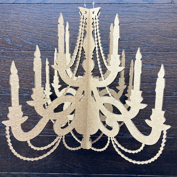 Cardboard Chandelier model 1 - 15'' wide / 4 branches