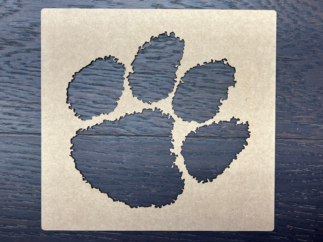 Tiger Paw Stencil / 1/16'' Cardboard Stencil / 10'' to