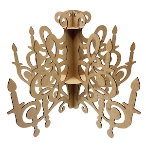 Cardboard Chandelier model 3 -20&#39;&#39; wide / 5 branches