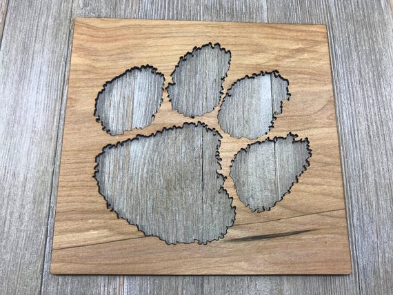 Tiger Paw Stencil Wood Stencil Laser Cut