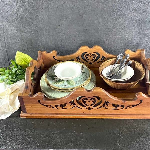 Large Wood Tray with  Sides, Butler Table Top, Tray Table