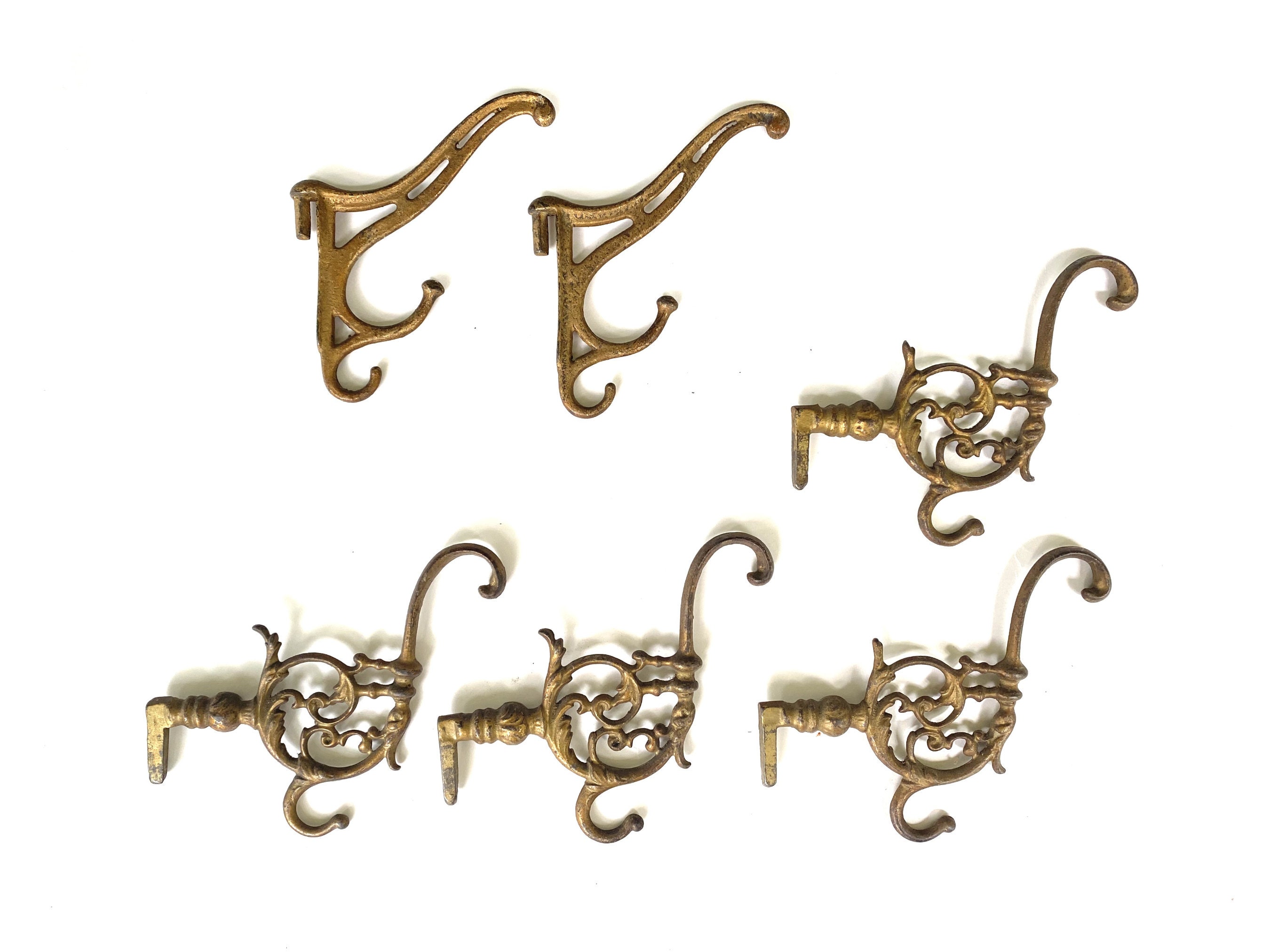 6 Antique Brass Coat Hook -  Canada