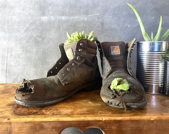 Work Boot Planter Pair, FREE SHIPPING, Succulent Pot