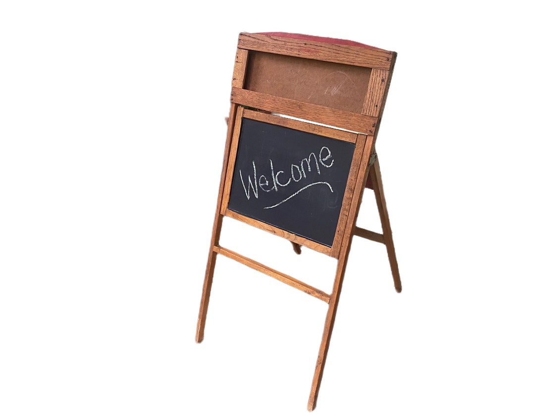 Vintage Chalkboard Easel, FREE SHIPPING, Converts to Desk Etsy