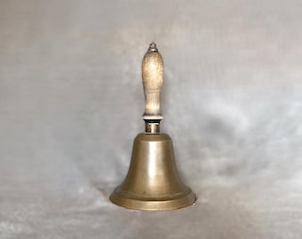 Large Brass Bell, Vintage School Teacher&#39;s Recess Bell, Hand Bell, FREE SHIPPING in the US