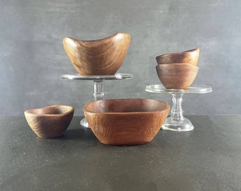 Wood Bowl, Vintage Teak, Your Choice, Large, Small, Round, Square, FREE SHIPPING in the US