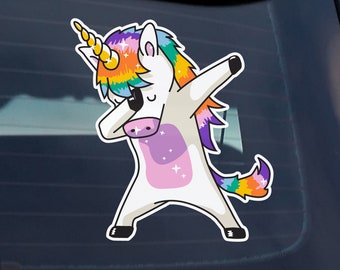 Hungover Unicorn - Full Color Vinyl Decal for Car Window, Exterior