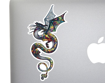 Colorful New Year Chinese Dragon - Full Color Decal for Macbook, Laptop or other device