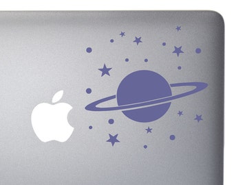 Saturn and Stars - Vinyl Decal for Macbook, Laptop or other device