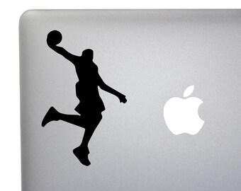 Basketball Player Slam Dunkin&#39; Vinyl Decal for Macbook, Laptop or other device