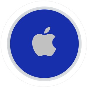Blue Apple AirTag Logo Overlay Single Color High Quality Vinyl Decal
