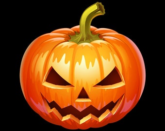 Evil Jack O Lantern Smiling Face Full Color Decal for Macbook, Laptop or other device