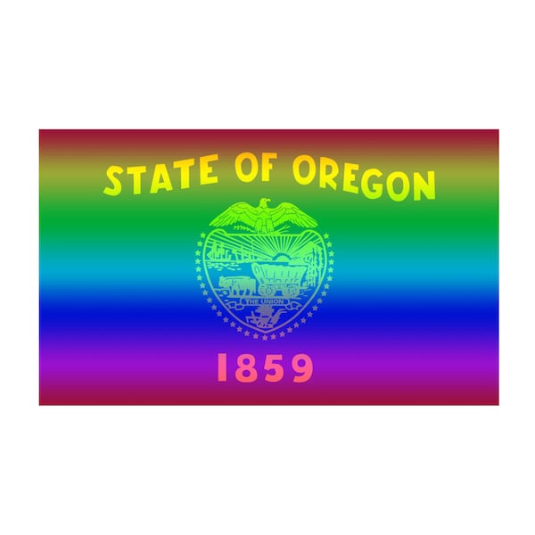 Oregon Gay Pride Rainbow State Flag - REFLECTIVE - Full Color Decal for Macbook, Laptop or other device (Many sizes available)