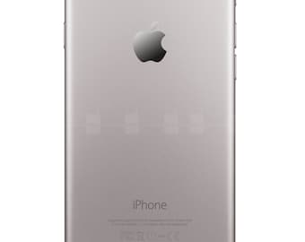 Chrome Apple Logo Overlay Vinyl Decal - For iPhone 6,Plus,5s,5c