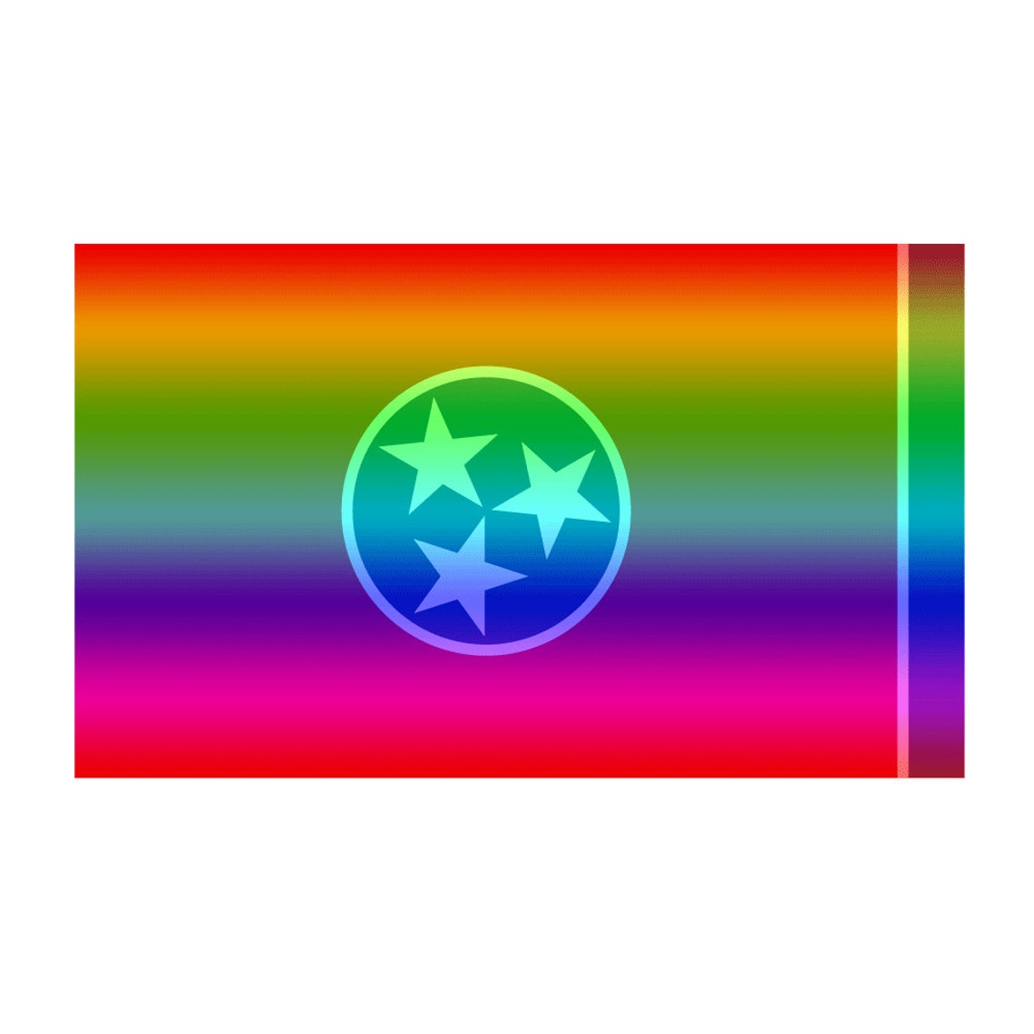 Tennessee Gay Pride Rainbow State Flag Full Color Decal for Etsy
