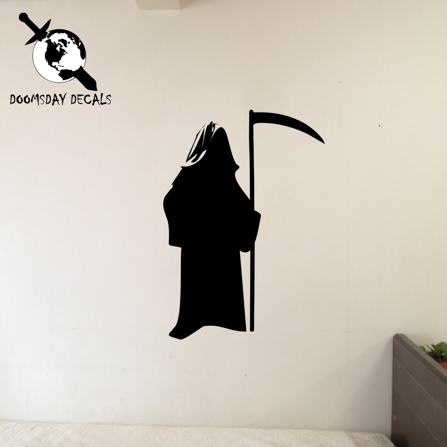 Death Reaper Sticker Grim Reaper Death Horror Fan Wall Decal comes in Many Sizes and Colors ...