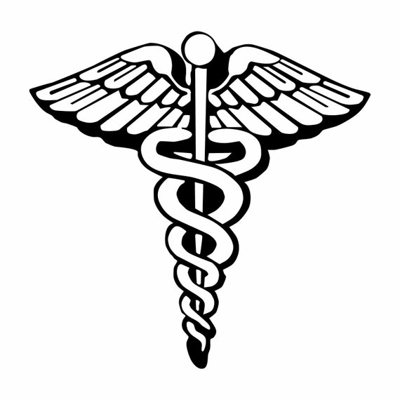 Caduceus Medical Emblem Black Vinyl Decal for Car Window - Etsy