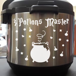 Potions Master Wizard Cauldron Vinyl Decal Sticker for Instant Pot InstaPot image 2