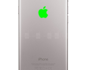 Neon Green Apple Logo Overlay Vinyl Decal - For iPhone 6,Plus,5s,5c