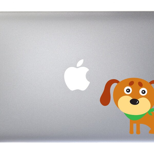 Silly Dog Design #12 - Full Color Vinyl Decal For Macbook, Laptop, or other accessories