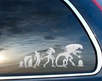 Alien Evolution Line - Vinyl Decal for Macbook, Laptop, Wall, Window