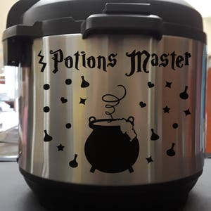Potions Master Wizard Cauldron Vinyl Decal Sticker for Instant Pot InstaPot image 1