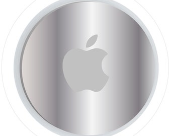 Silver Apple AirTag Logo Overlay Single Color High Quality Vinyl Decal