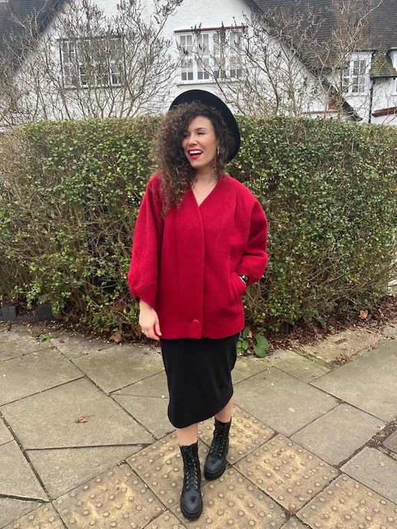 Burgundy Red Mohair Coat - Etsy Australia