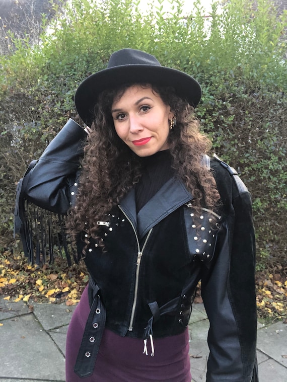 80s Fringed Leather and Suede Jacket