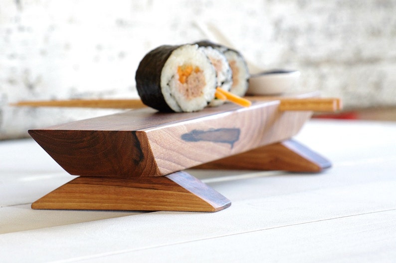 Wooden Sushi Serving Set Oriental Style Tableware 5th Etsy