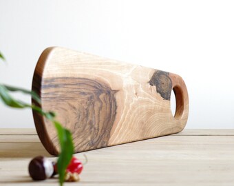 Gift For Kitchen | Charcuterie Board | Wood Platter | Baguette Bread Board | Modern Serving Tray | Tapas Plank | Serving Board Handle