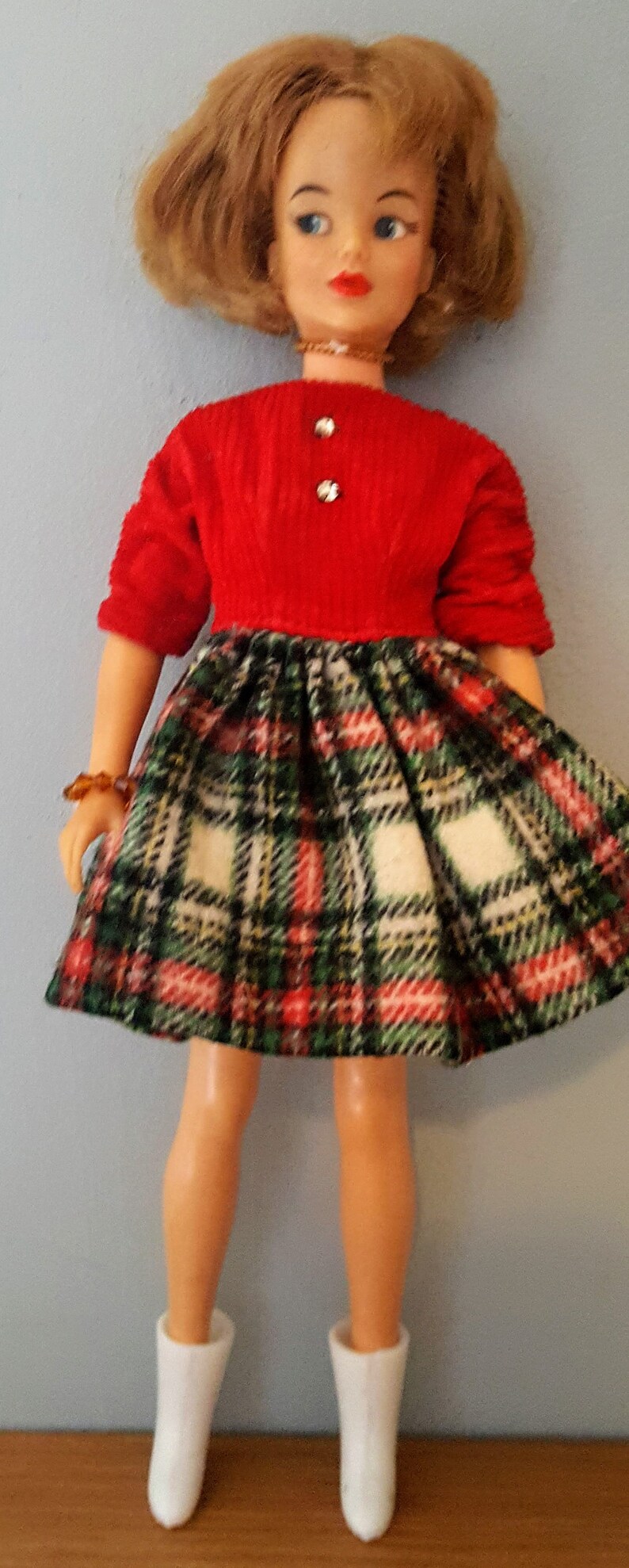 Vintage Pedigree Sindy Tammy Tressy short white / black fashion doll boots image 7