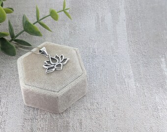Sterling Silver Lotus Flower Necklace: Delicate Layering Pendant