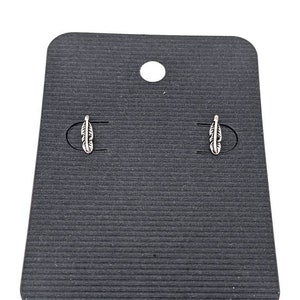 Dainty Feather Sterling Silver Stud Earrings: Minimalist Style