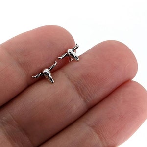 Sterling Silver Longhorn Stud Earrings: Texas Western Jewelry