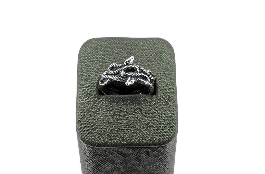 Snakes Ring. 925 Sterling Silver Ring. Oxidized Silver Snakes Ring