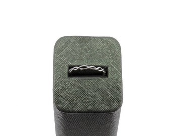 Dainty Twisted Sterling Silver Ring: Oxidized Finish