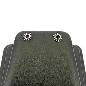 Sterling Silver Sun Studs - 9mm Unisex Earrings