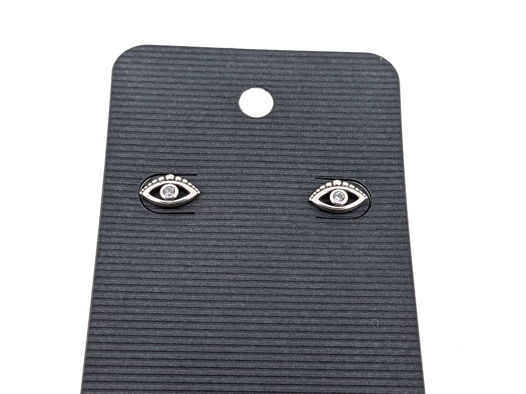Evil Eye Nazar Boncuk Blue Cubic Zirconia Post Stud Earrings Sterling Silver Evil Eye Nazar Boncuk Blue Cubic Zirconia Post Stud Earrings Sterling Silver